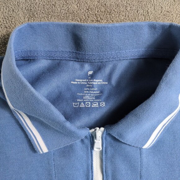 Fabletics Men’s Size M The Dash Quarter Zip Polo Shirt Blue Athletic Performance - Picture 3 of 7